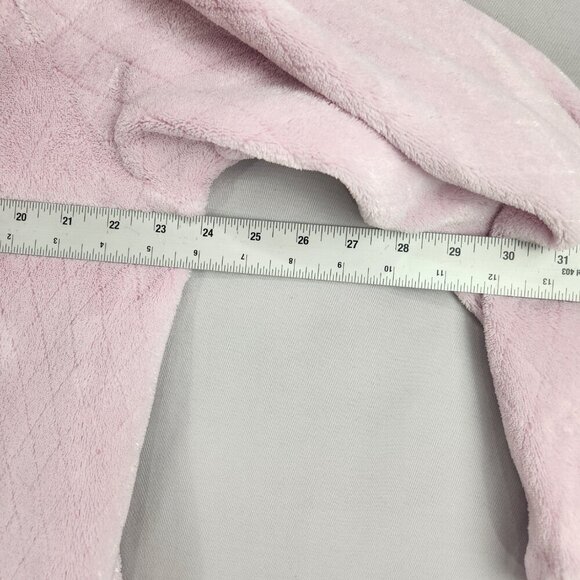 Oscar de la Renta  Quilted Fleece Zip Up Robe Women's L/XL Pink Pockets - Picture 7 of 10